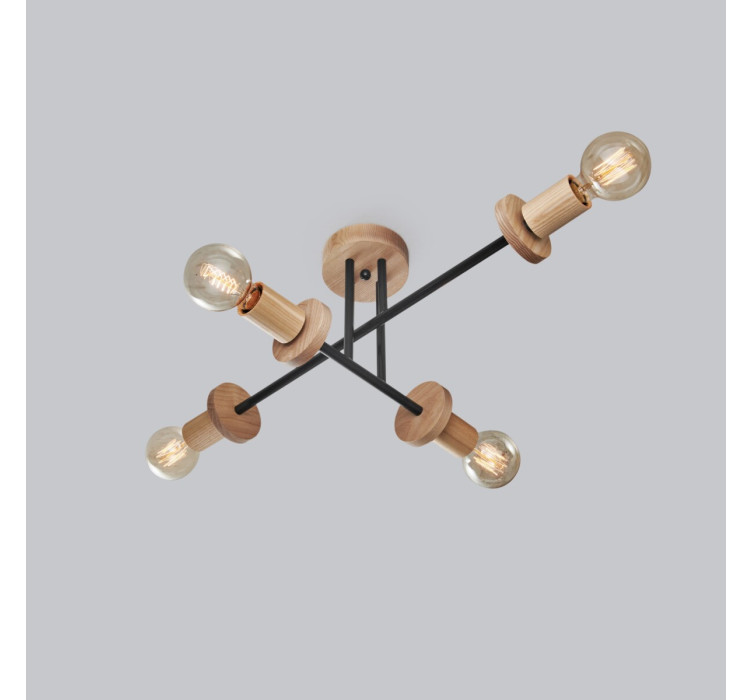 Люстра Topaz Black с деревянными элементами2